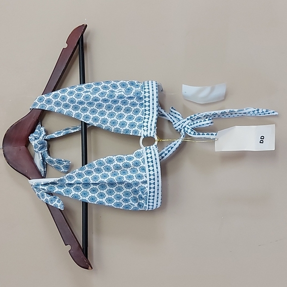 Shoshanna tile print white halter bikini top size DD cup - Picture 7 of 8